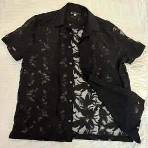 Men's XL Guess Black Devore Burnout Print Top